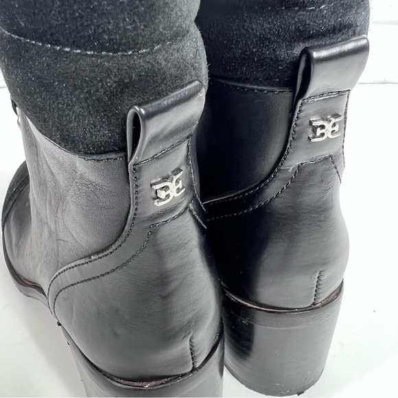 SAM EDELMAN Manchester Black leather & Suede Combat Style Lace up boot - Picture 7 of 7